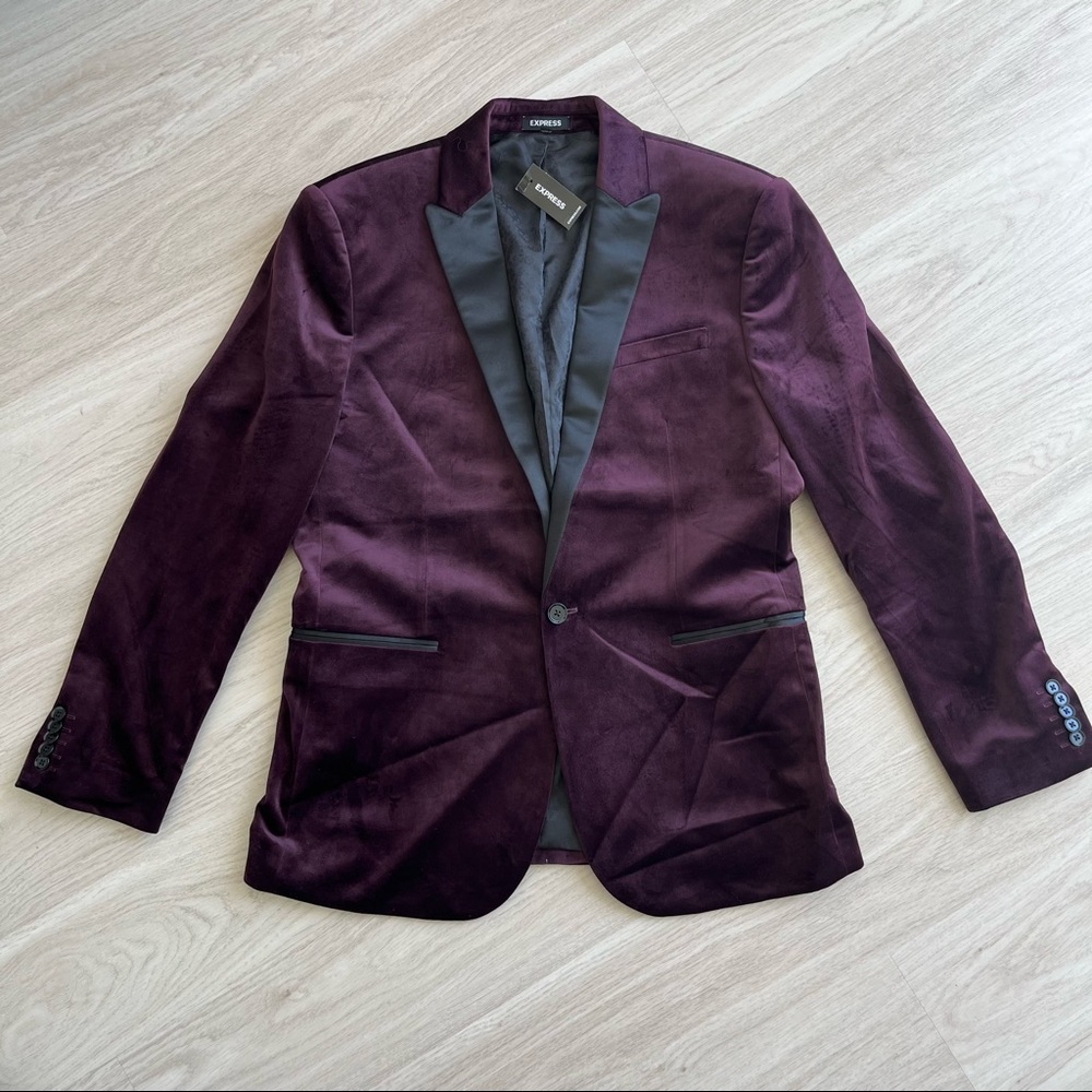 Express Men Blazer Jacket Burgundy Sz M - NWT